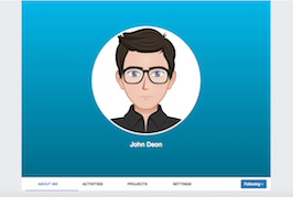 Bootstrap example and template. Social network profile with panels