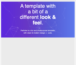 Bootstrap example and template. Particles js banner
