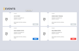 Bootstrap example and template. tickets for events