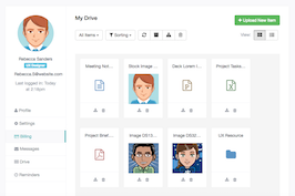 Bootstrap Drive files documents user profile example