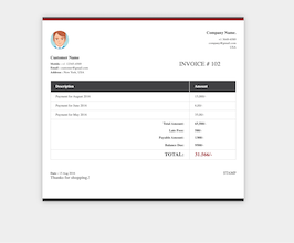 Bootstrap example and template. Invoice