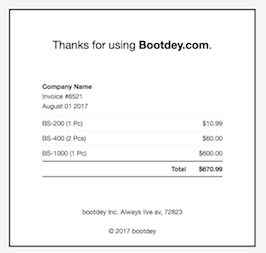 Bootstrap example and template. billing email template