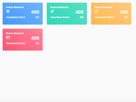 Bootstrap example and template. Gradients dashboard cards