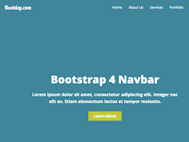 Bootstrap example and template. bs4 navbar with dropdown animations