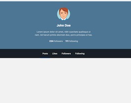 Bootstrap example and template. bs4 vertical user profile cover