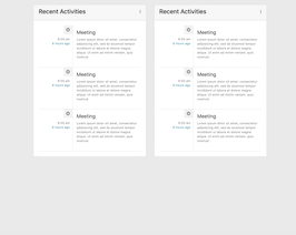 Bootstrap example and template. bs4 recent activities panel