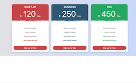 Bootstrap bs4 Creative Pricing Table example