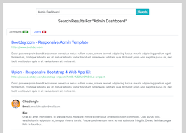 Bootstrap example and template. bs4 Search Results With Users