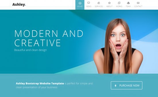 Bootstrap Ashley One Page Parallax template
