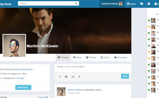 Bootstrap DayZone Bootstrap social network html template