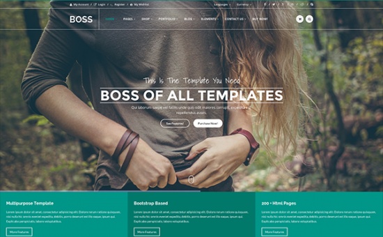 Bootstrap BOSS Bootstrap Multipurpose Template template