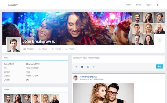 Bootstrap Day Day bootstrap social network template template