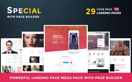 Bootstrap Special Bootstrap Landing Page Pack HTML Builder template