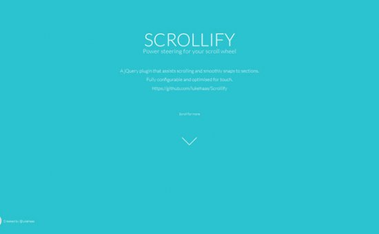 Bootstrap framework utility jQuery Scrollify