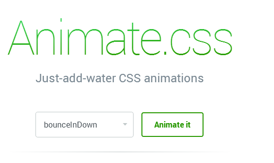 Bootstrap framework utility Just add water CSS animations