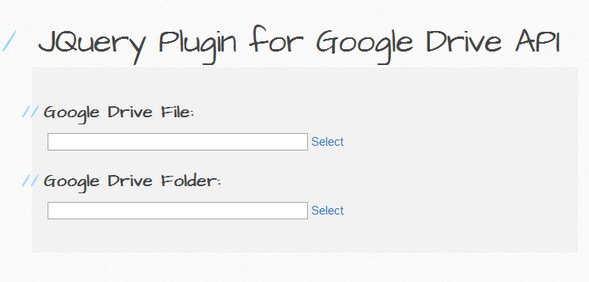 Bootstrap framework utility JQuery Plugin for Google Drive API